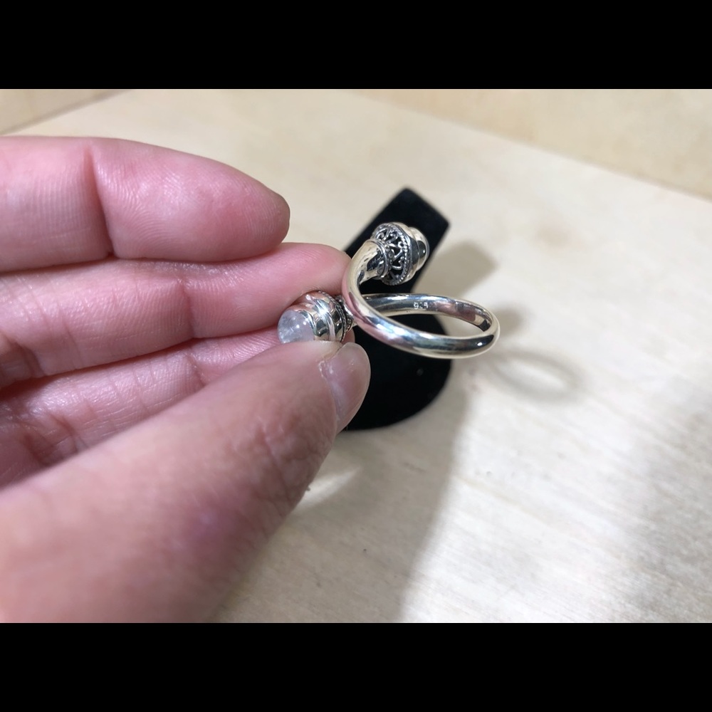 🛍️ Unique Spiral Moonstone Solid Sterling Ring - Picture 5 of 11